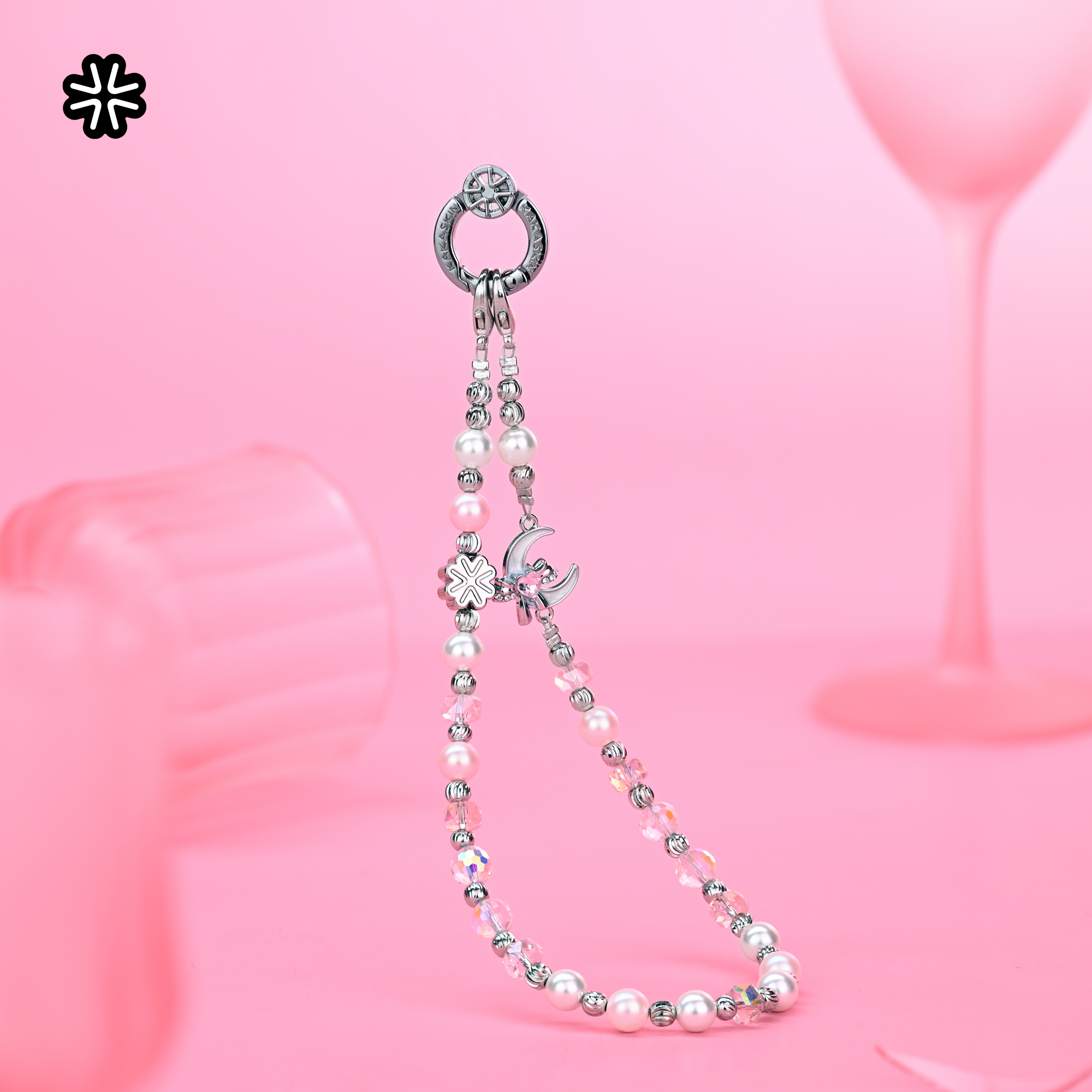 Moon Falling Pink Beads QAB199