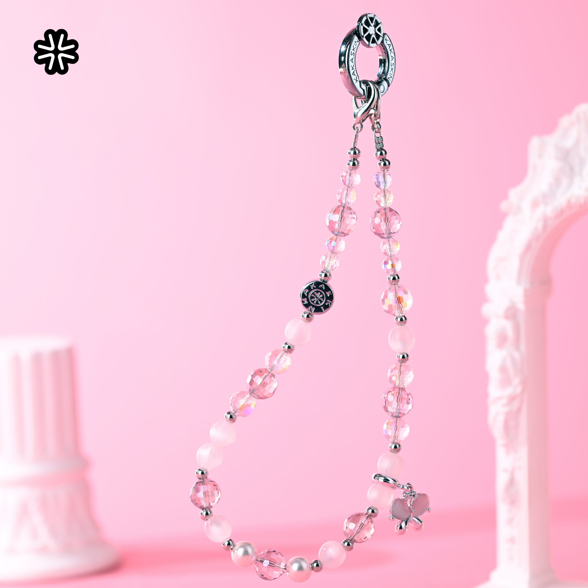 Pink Crystal Butterfly Chain-QAB191