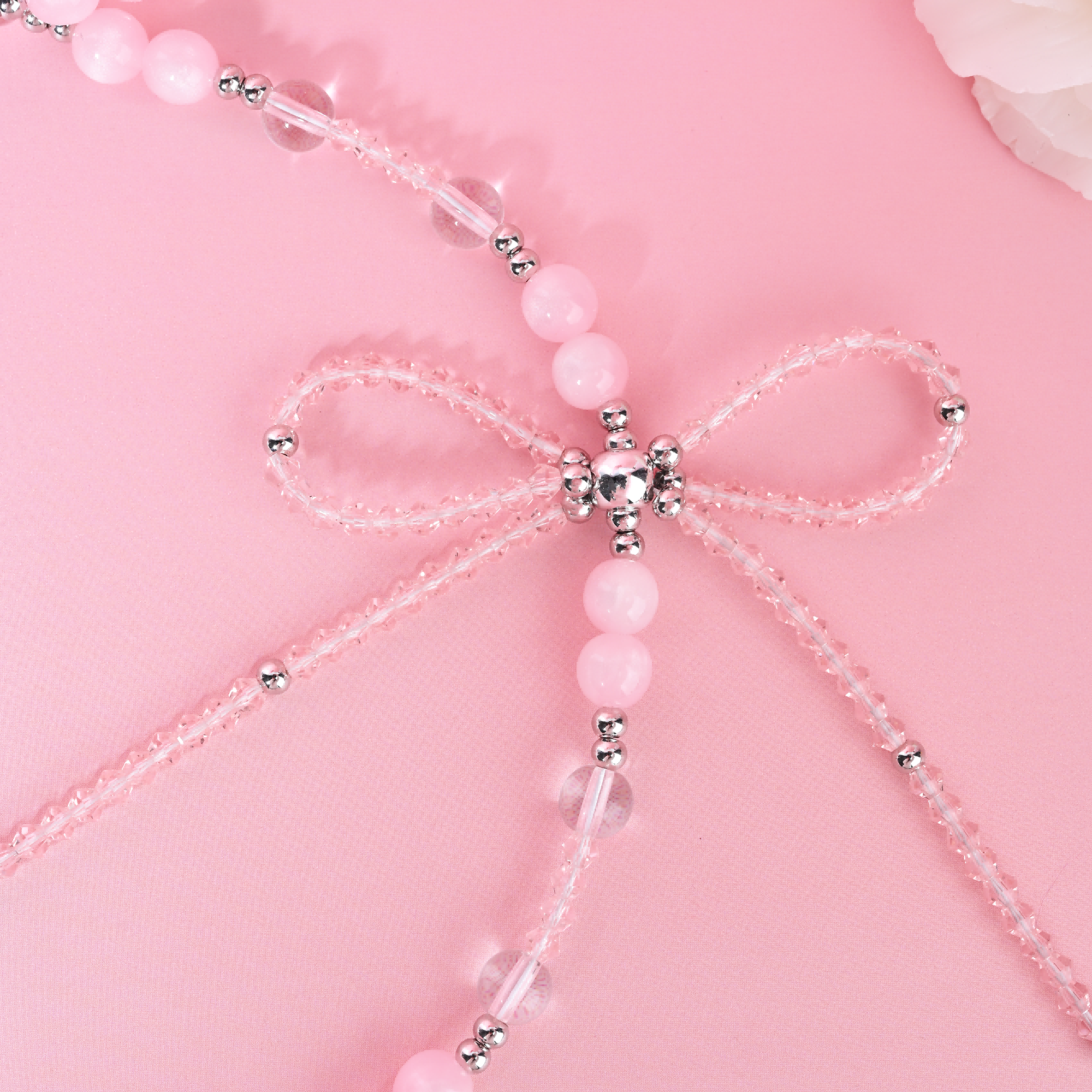 Pink cat eye long chain-QAB170