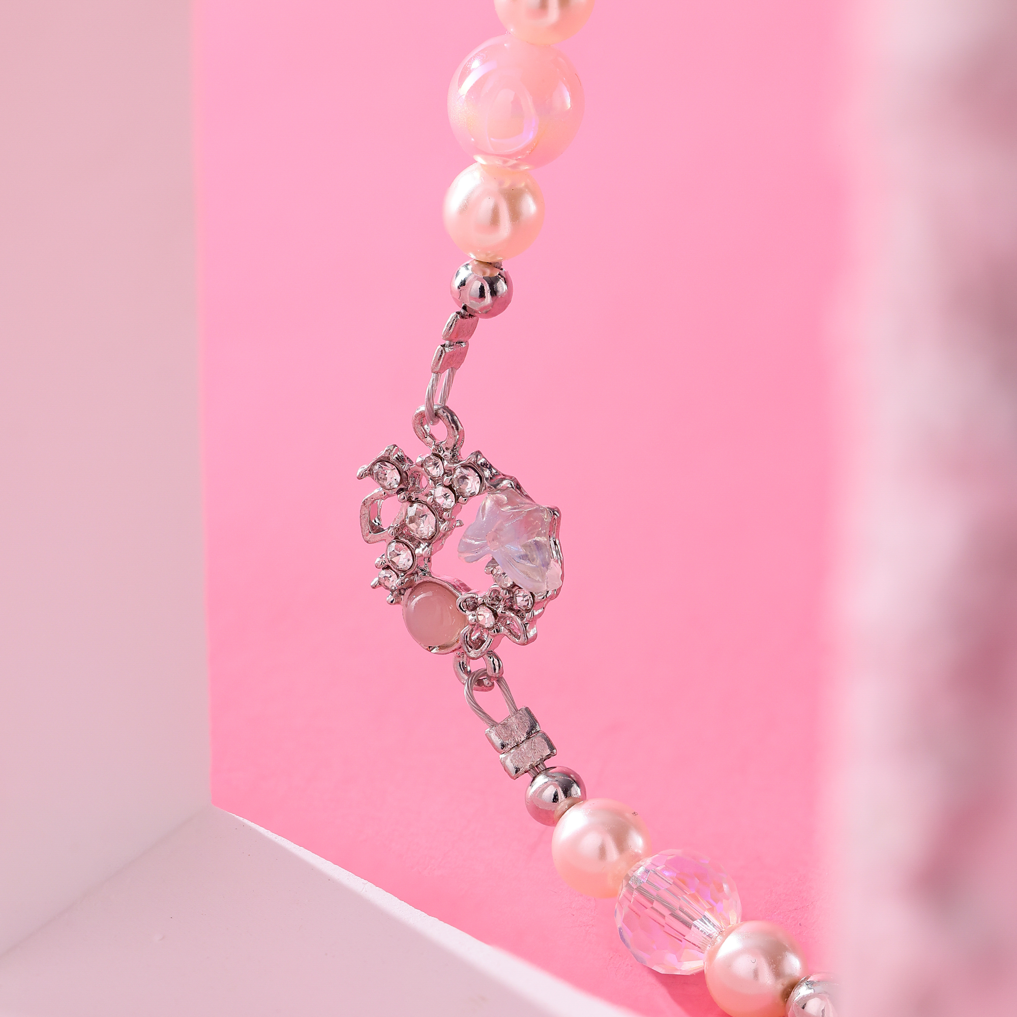 Pink ball flower wreath-QAB189