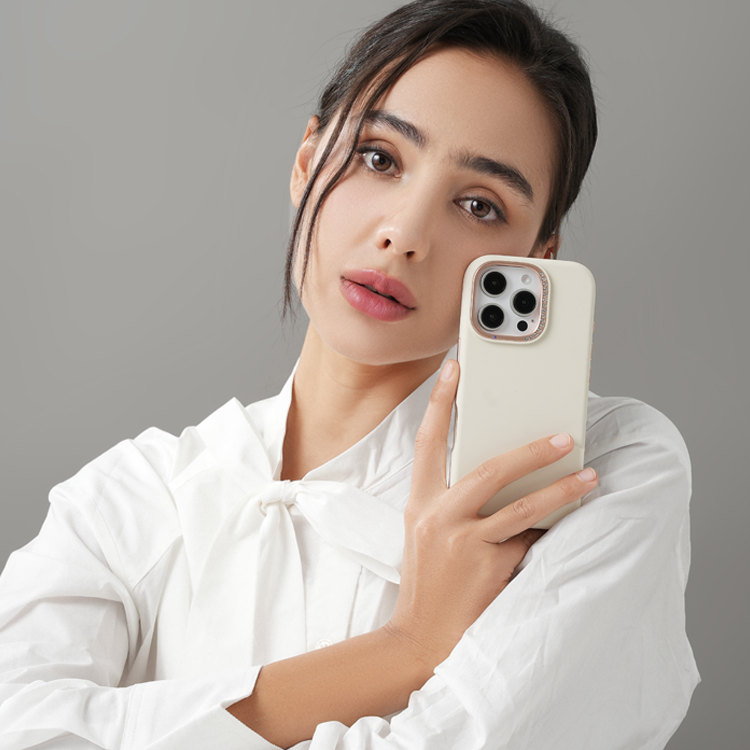 Solid color lychee skin pattern phone case