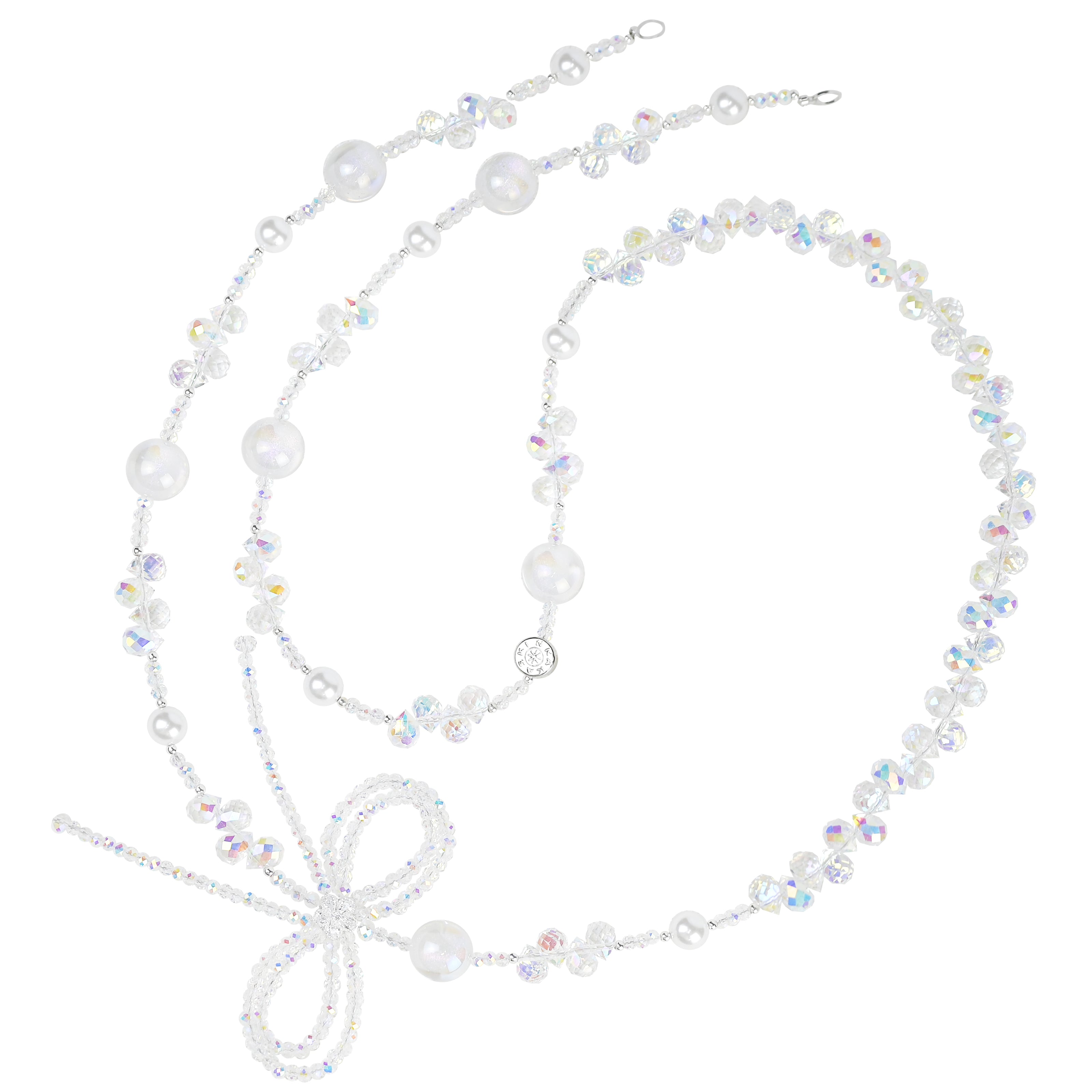 Dreamy Pearl Bow Long Chain-QAB149