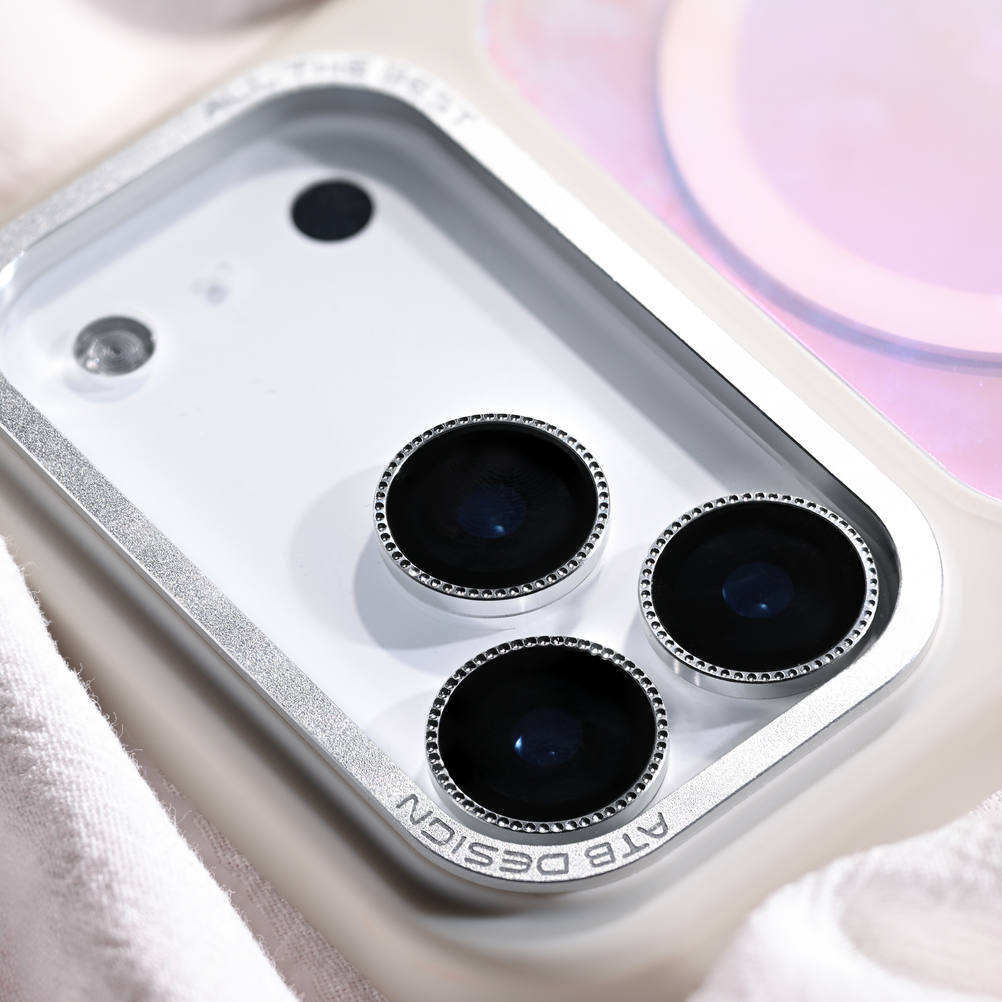 Skin sensitive narrow edge integrated lens sticker/with pink base plate QPL002