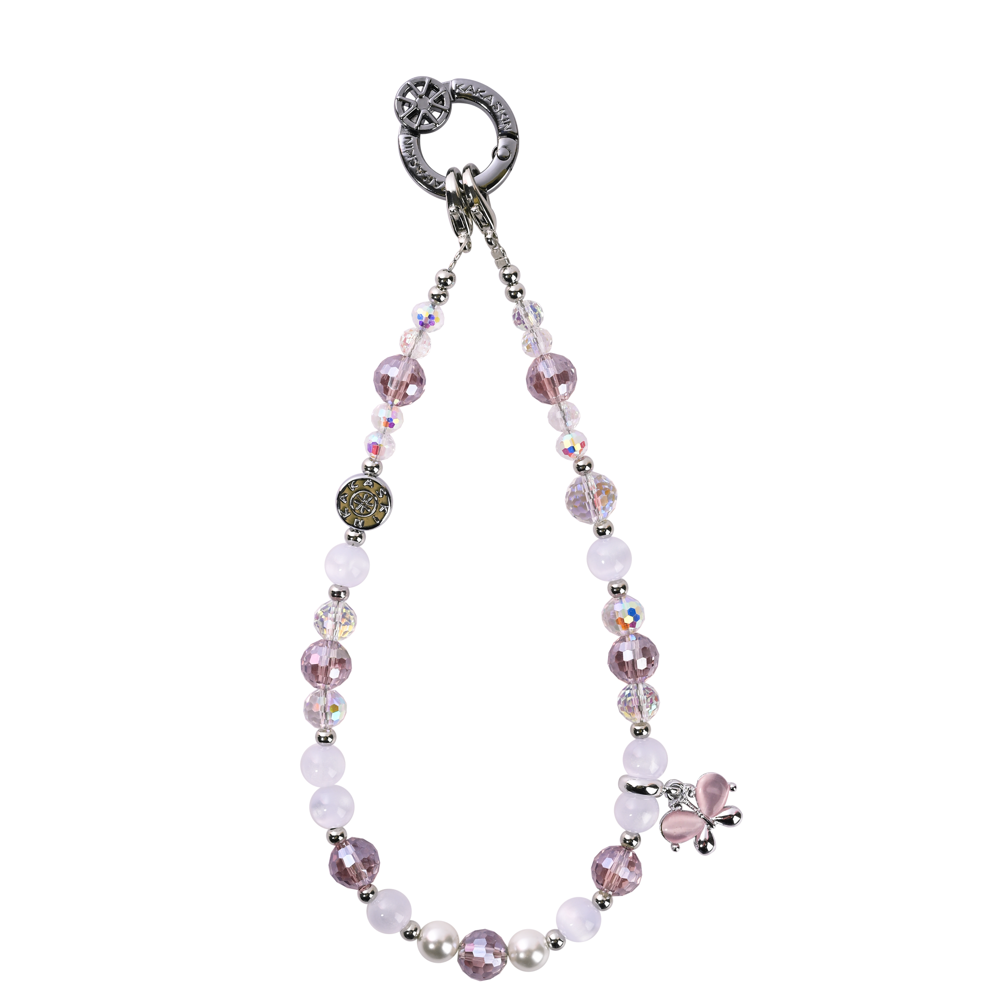 Pink Crystal Butterfly Chain-QAB191