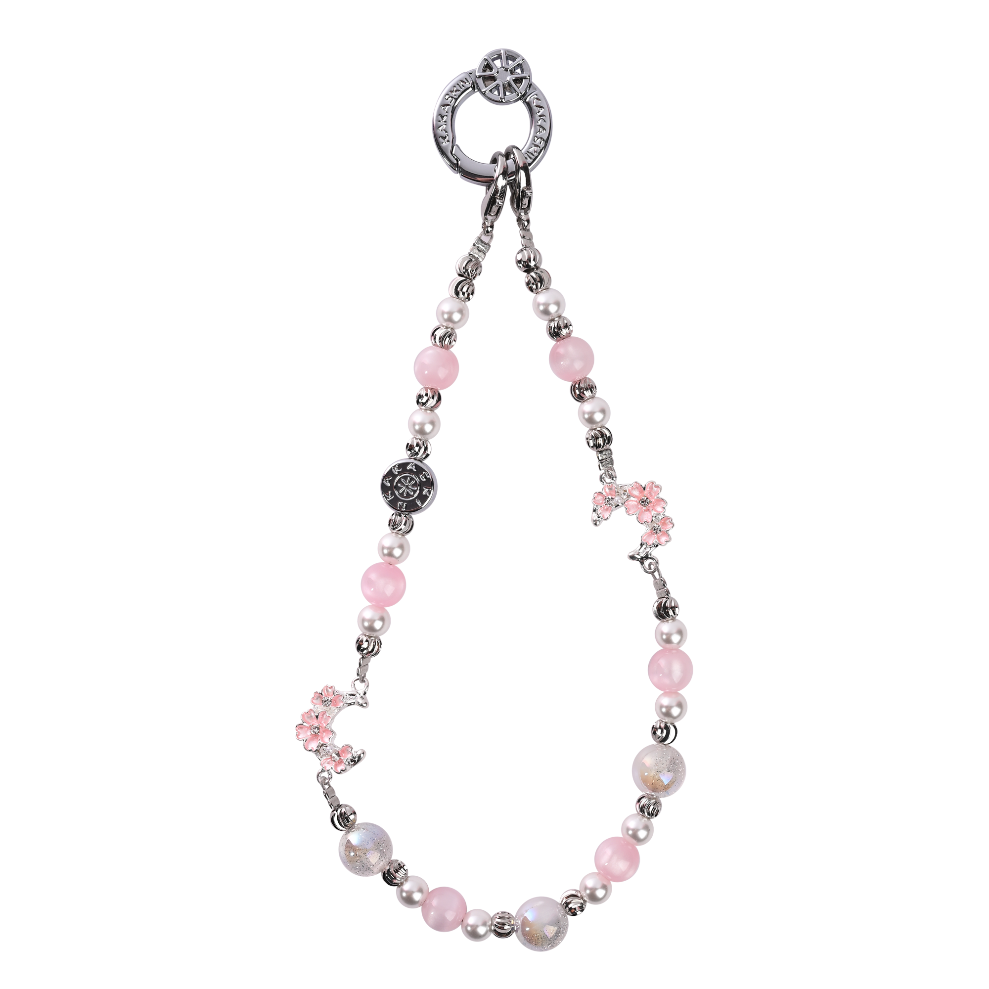 Pink stamen flower letter-QAB190